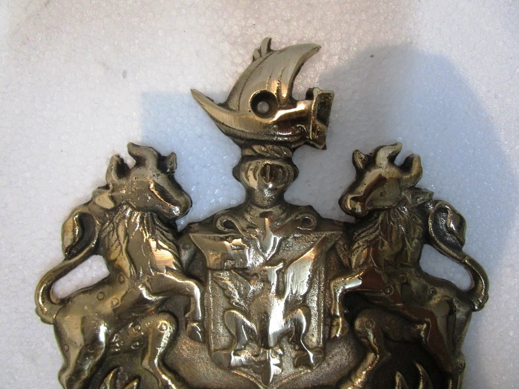 Brass India PRINCELY State Plaque Plate -Royal - Princely State - Coat of Arms (1322)