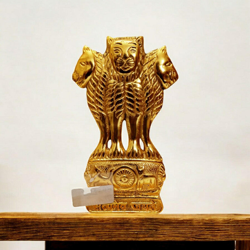 SATYA MEV JAYATE Indian National Emblem Wall Plaque - 8 Inches (1450)