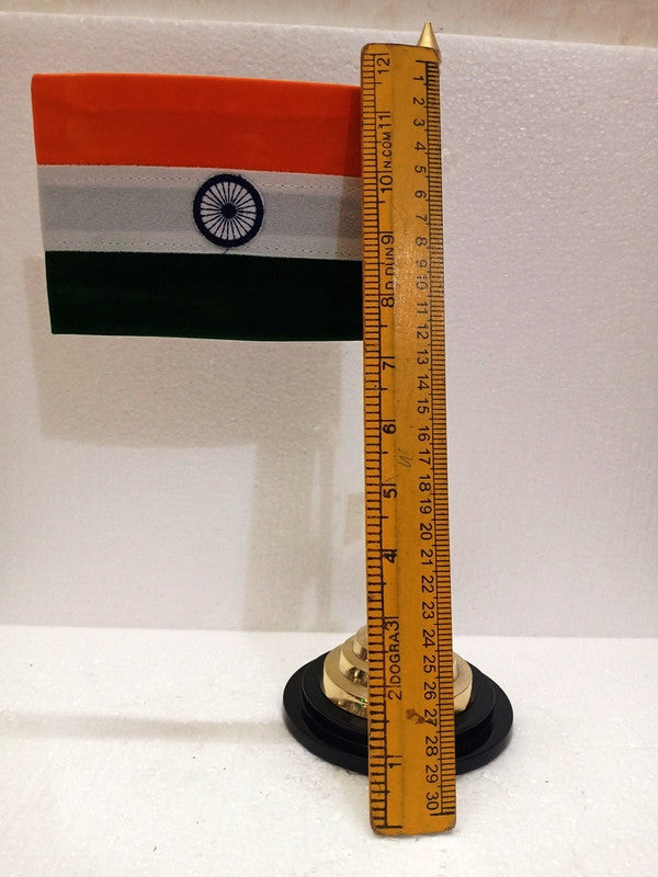 BRASS Indian NATIONAL Emblem with FLAG - BRASS - Republic of INDIA - Table Decor (1452)