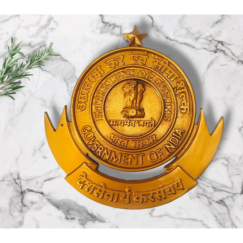 Indian GST & CUSTOMS Wall Plaque - 12 Inches - 3D Cast (176)