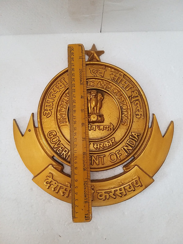 Indian GST & CUSTOMS Wall Plaque - 12 Inches - 3D Cast (176)
