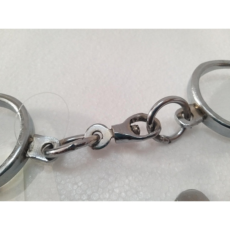 Heavy Duty Police Handcuff | Carbon Steel Made Solid | Theatre Play Silver Plated Police (1815)