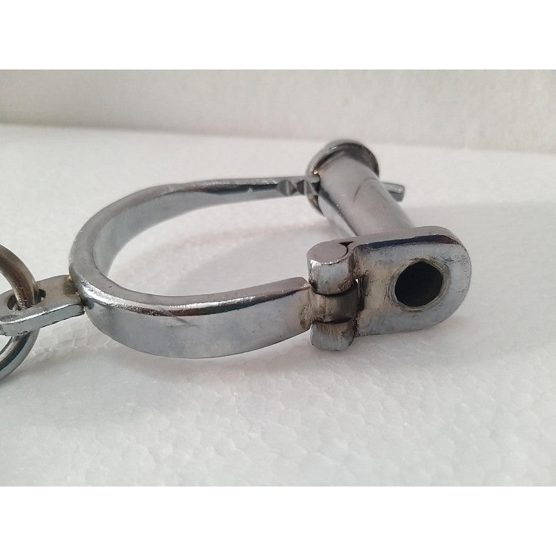 Heavy Duty Police Handcuff | Carbon Steel Made Solid | Theatre Play Silver Plated Police (1815)
