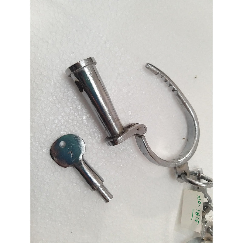 Heavy Duty Police Handcuff | Carbon Steel Made Solid | Theatre Play Silver Plated Police (1815)