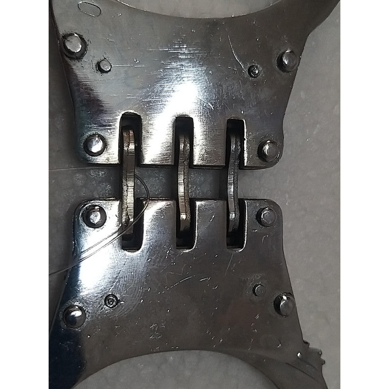 Heavy Duty Police Handcuff | Carbon Steel Made Solid | Theatre Play Silver Plated Police (1818)