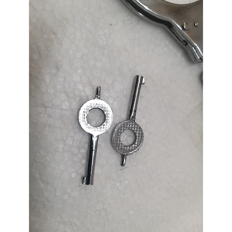 Heavy Duty Police Handcuff | Carbon Steel Made Solid | Theatre Play Silver Plated Police (1818)