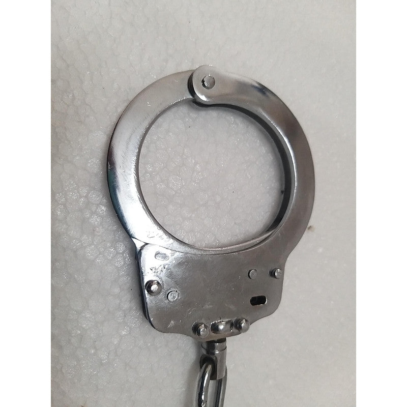Heavy Duty Police Handcuff | Carbon Steel Made Solid | Theatre Play Silver Plated Police (1821)