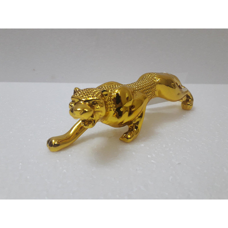 7 Inches Premium Quality Gold Plated JAGUAR SHOWPIECE for Car Desk Table Decor (204)