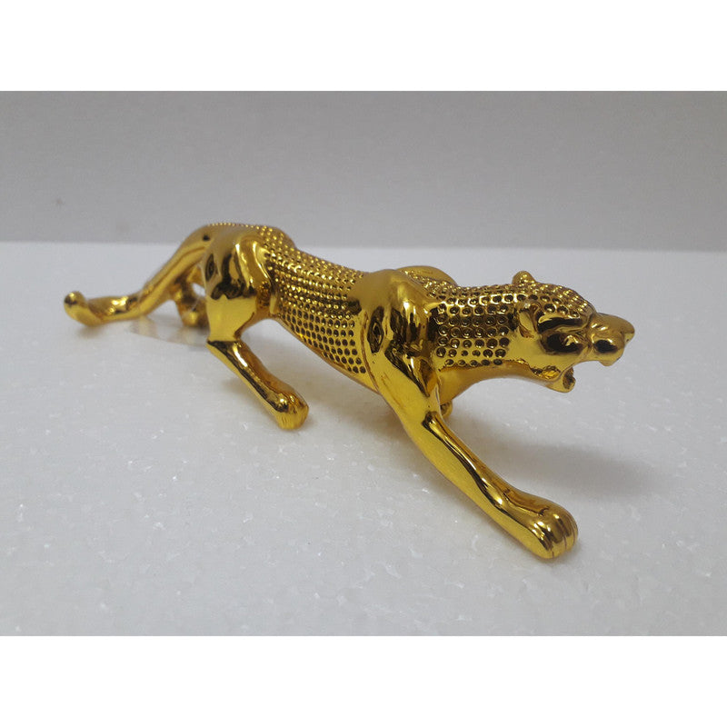 7 Inches Premium Quality Gold Plated JAGUAR SHOWPIECE for Car Desk Table Decor (204)