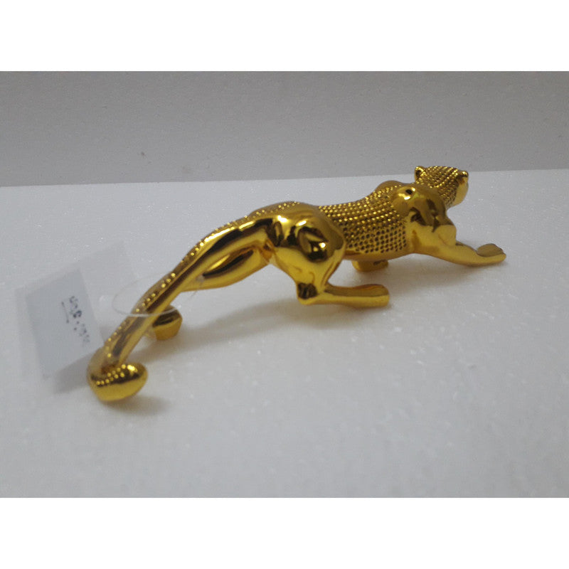 7 Inches Premium Quality Gold Plated JAGUAR SHOWPIECE for Car Desk Table Decor (204)