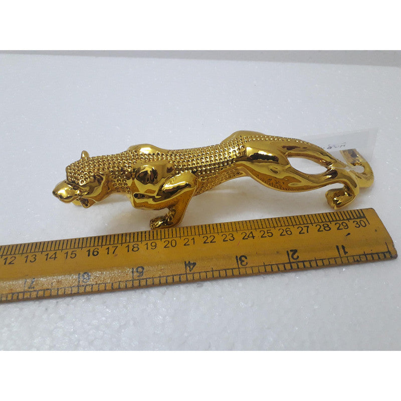 7 Inches Premium Quality Gold Plated JAGUAR SHOWPIECE for Car Desk Table Decor (204)