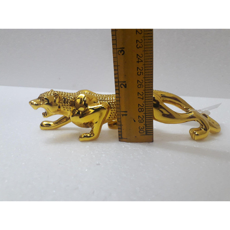 7 Inches Premium Quality Gold Plated JAGUAR SHOWPIECE for Car Desk Table Decor (204)