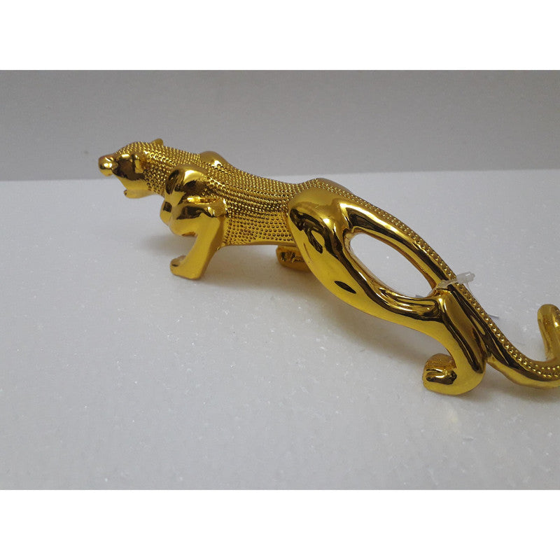 10 Inches Premium Quality Gold Plated JAGUAR SHOWPIECE for Car Desk Table Decor (205)