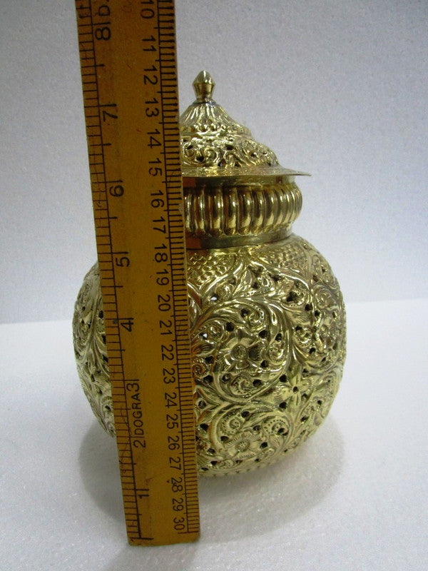 BRASS Hindu Goddess Garbo - Diya Pot - Mataji Navratri Pooja Puja Aarti Worship Shakti Maa Ambe (2064)