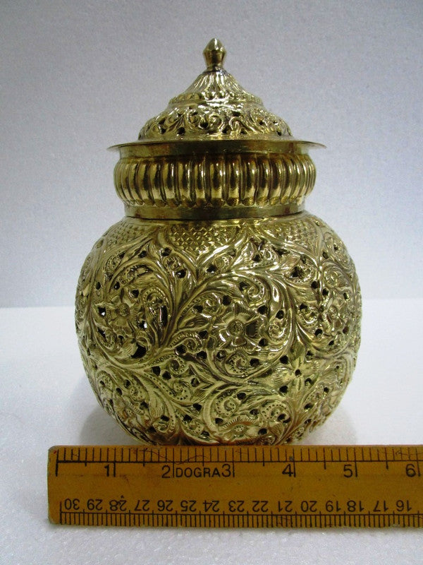BRASS Hindu Goddess Garbo - Diya Pot - Mataji Navratri Pooja Puja Aarti Worship Shakti Maa Ambe (2064)