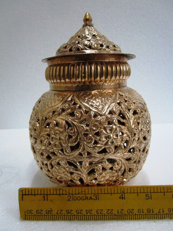 COPPER Hindu Goddess Garbo - Diya Pot - Mataji Navratri Pooja Puja Aarti Worship Shakti Maa Ambe (2069)
