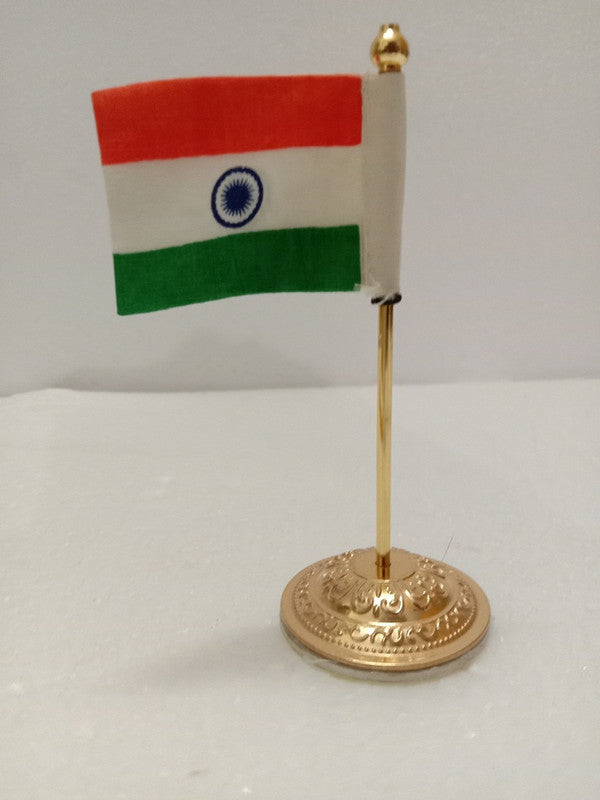 BRASS Indian NATIONAL Emblem with FLAG - BRASS - Republic of INDIA - Table Decor (2247)