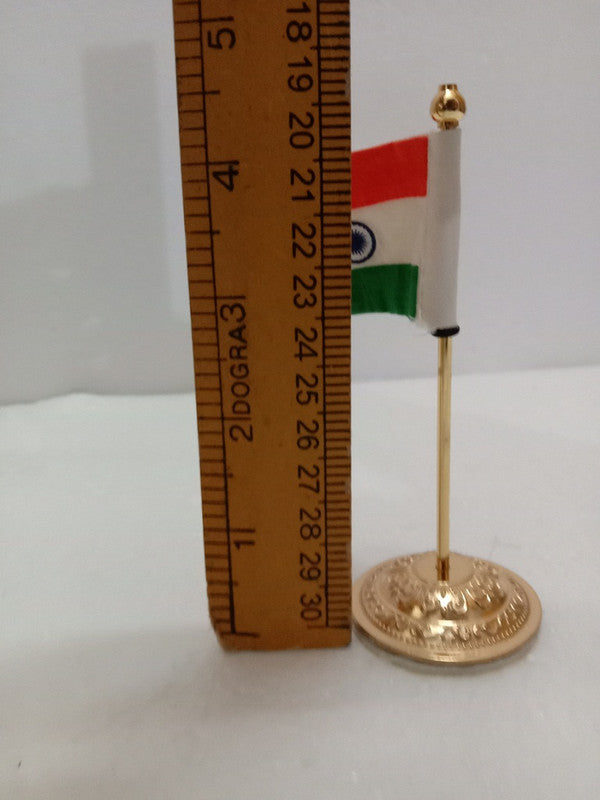 BRASS Indian NATIONAL Emblem with FLAG - BRASS - Republic of INDIA - Table Decor (2247)