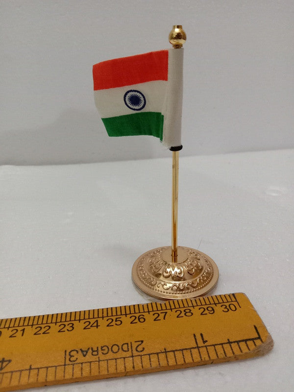 BRASS Indian NATIONAL FLAG Stand - Bharat- Republic of INDIA (2247)