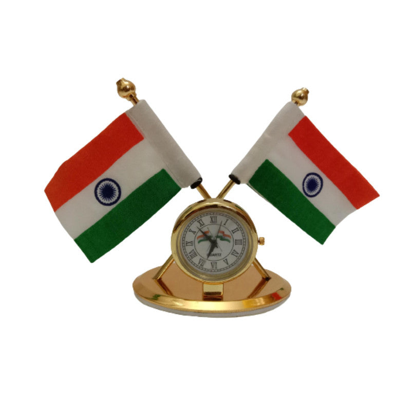 BRASS Indian NATIONAL FLAG Stand - Bharat- Republic of INDIA (2250)