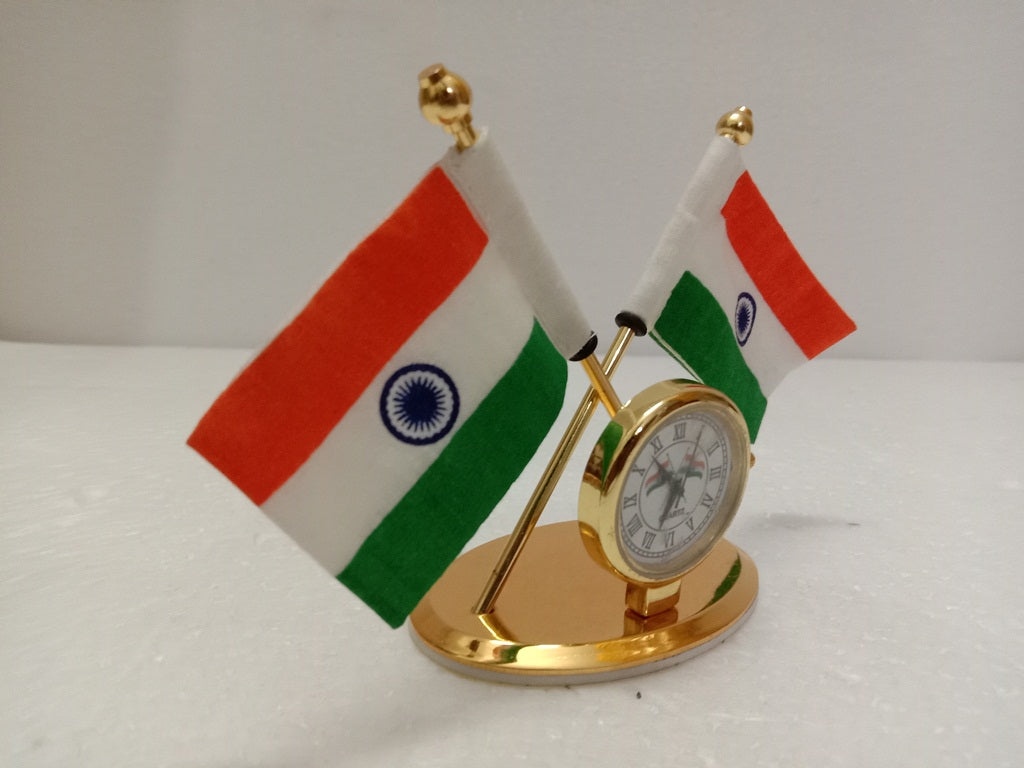 BRASS Indian NATIONAL FLAG Stand - Bharat- Republic of INDIA (2250)
