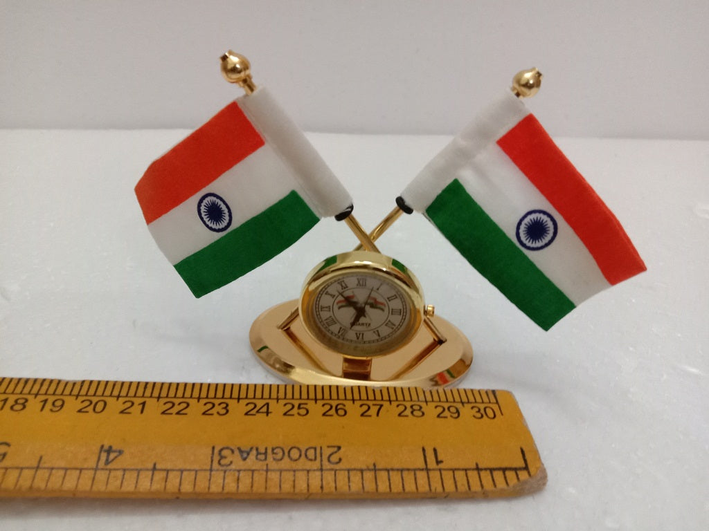 BRASS Indian NATIONAL FLAG Stand - Bharat- Republic of INDIA (2250)
