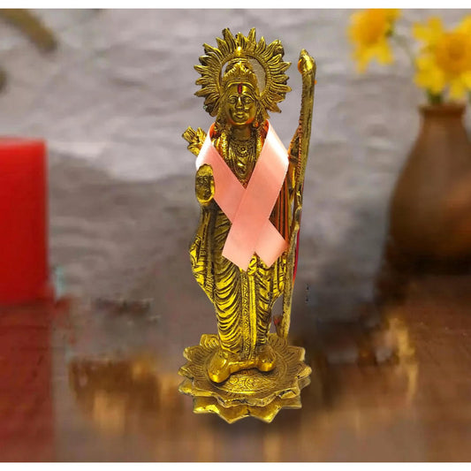 Traditional Gold-Plated Lord Ram Murti | 12 Inches | Idol Statue For How Decor Showpiece (2430)