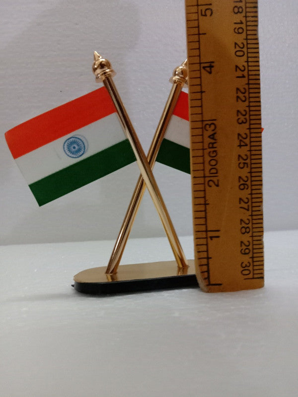 Indian NATIONAL Emblem with FLAG - BRASS - Republic of INDIA - Table Decor (2432)