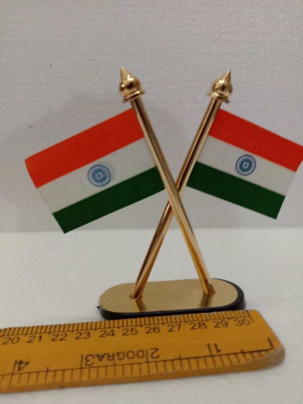 Indian NATIONAL Emblem with FLAG - BRASS - Republic of INDIA - Table Decor (2432)