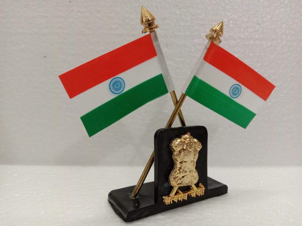 India National FLAG Memento Sculpture Home Office Desk Artwork Showpiece Rare (2433)
