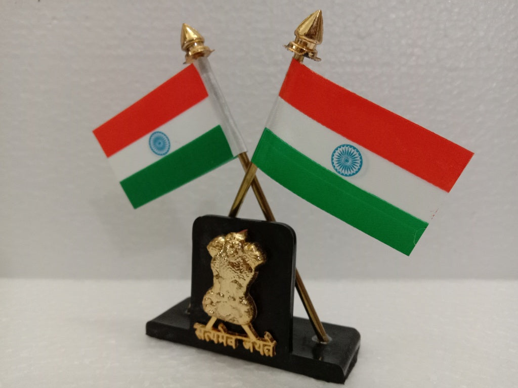 India National FLAG Memento Sculpture Home Office Desk Artwork Showpiece Rare (2433)