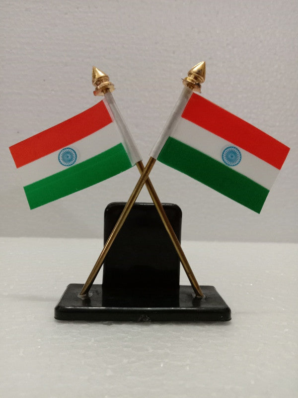 India National FLAG Memento Sculpture Home Office Desk Artwork Showpiece Rare (2433)