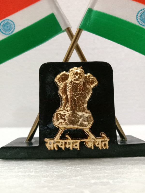 India National FLAG Memento Sculpture Home Office Desk Artwork Showpiece Rare (2433)