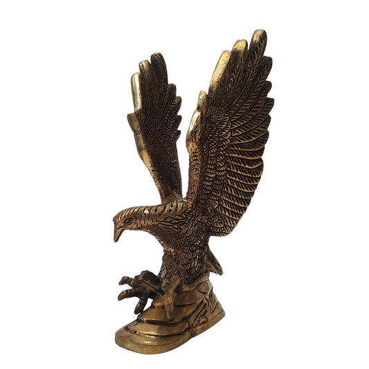 Brass Eagle Statue Wild Bird Flying Golden Eagle Spreading Wings Sculpture Feng Shui Decorative Home Office (2572)