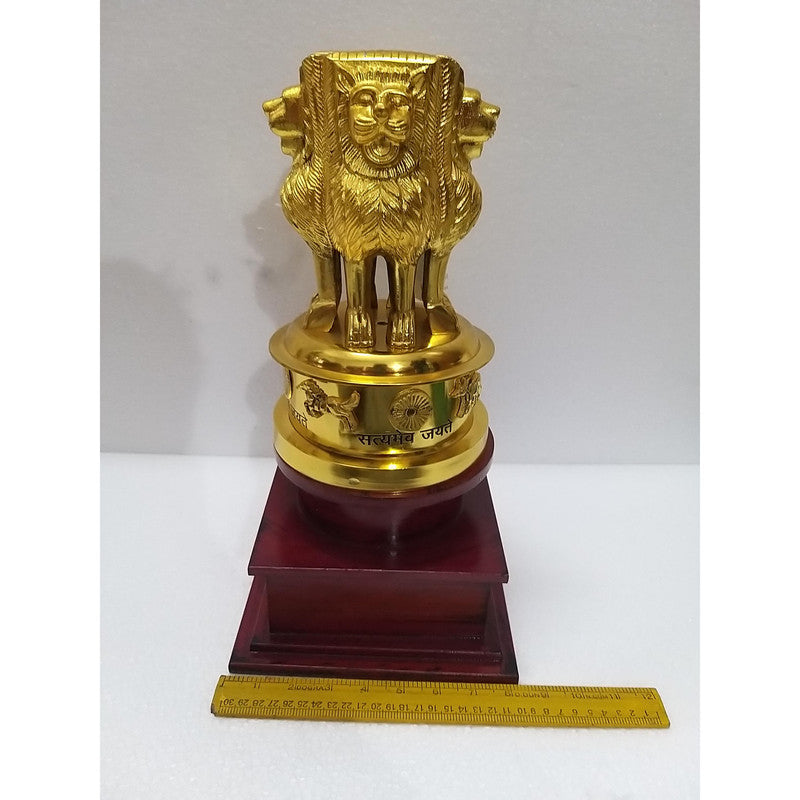 LARGE Indian NATIONAL Emblem - Republic of INDIA - Ashok STAMBH Statue (2597)
