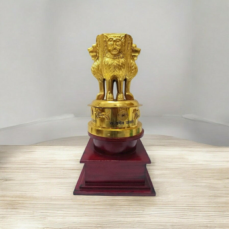 LARGE Indian NATIONAL Emblem - Republic of INDIA - Ashok STAMBH Statue (2597)