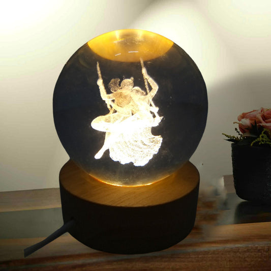 Crystal Ball Light - Room Decor Night Lights Luminous Ball Inner 3D Figurine Home Decor  (2775)