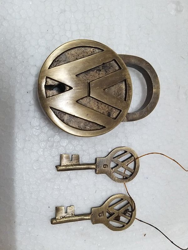 Working VOLKSWAGEN Texted Unique Brass Padlock With 2 Keys (3014)