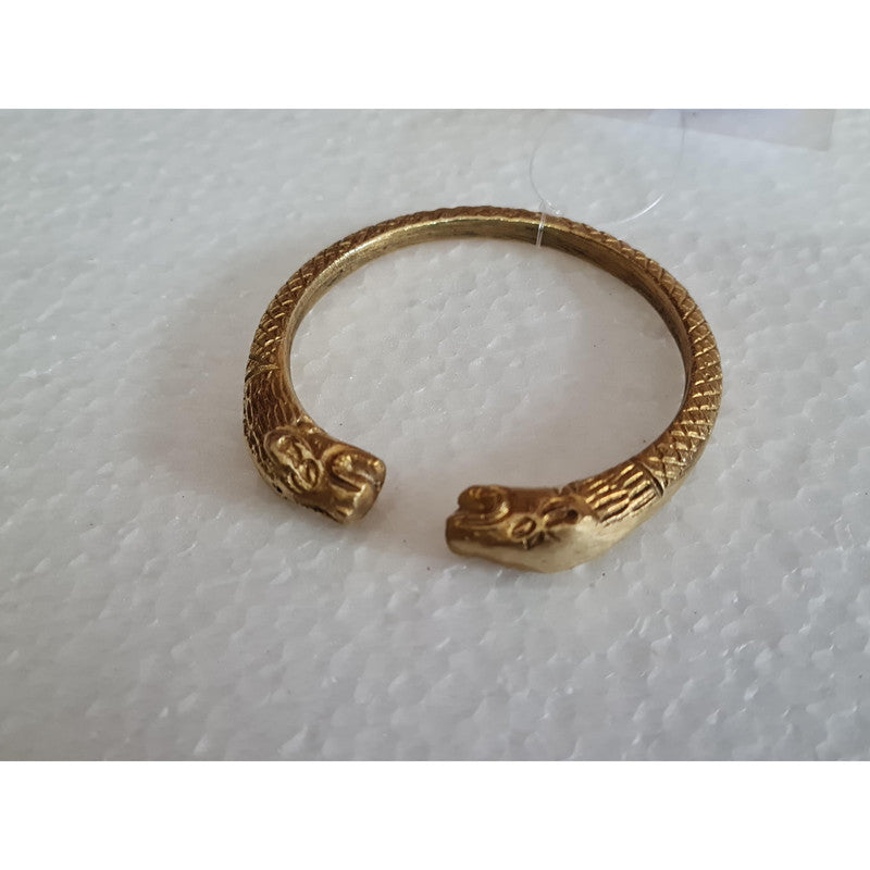 Traditional Brass Gold Plated Kada Cuff for Men (3593)