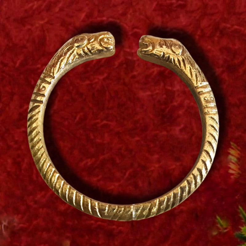 Traditional Brass Gold Plated Kada Cuff for Men (3594)