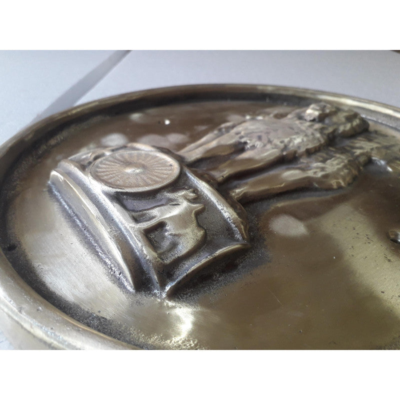 Brass Indian National Emblem Wall Plaque - BRASS - 11 Inches (3779)