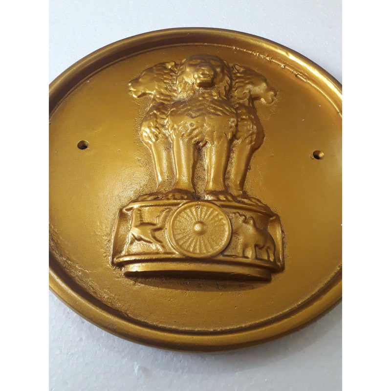 Indian NATIONAL Emblem PLAQUE - Republic of INDIA - Ashok STAMBH 3D Work Casting (3780)