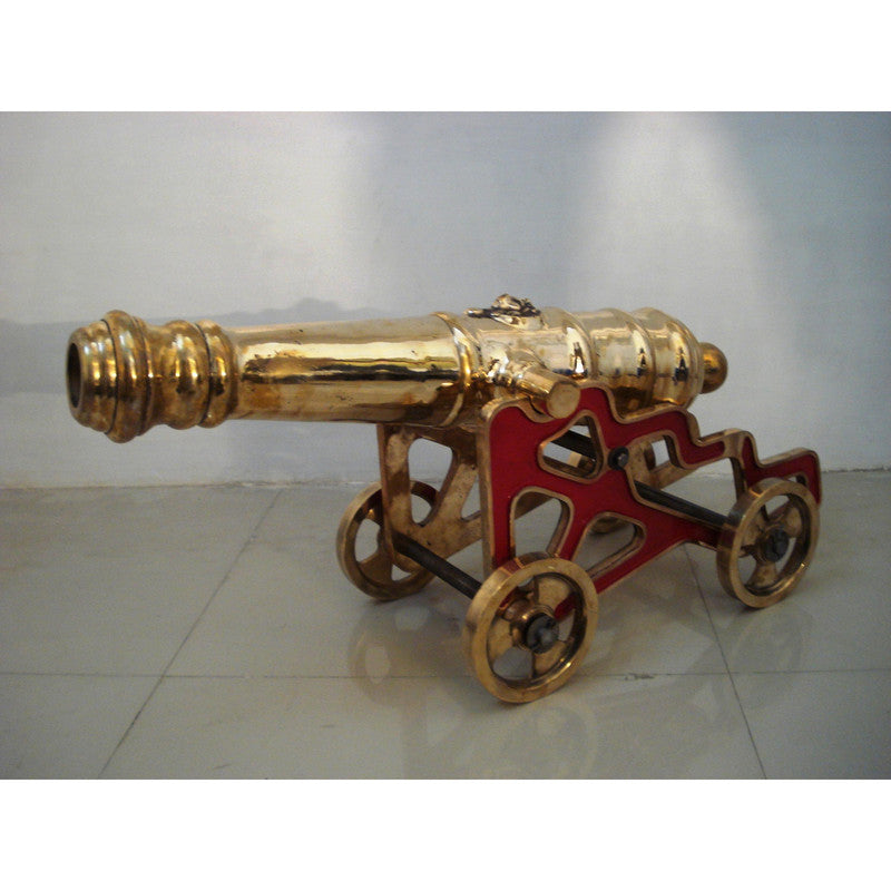 LARGE - VINTAGE style CANNON with STAND – BRASS – Heavy & Large - Best Collection (5001)