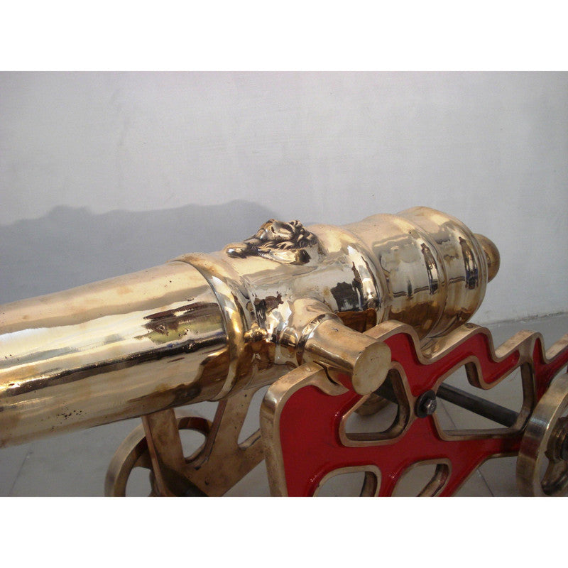 LARGE - VINTAGE style CANNON with STAND – BRASS – Heavy & Large - Best Collection (5001)