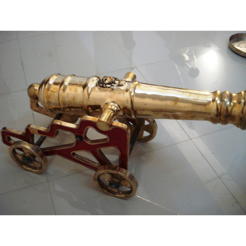 LARGE - VINTAGE style CANNON with STAND – BRASS – Heavy & Large - Best Collection (5001)