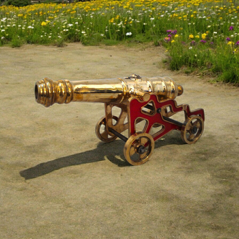 LARGE - VINTAGE style CANNON with STAND – BRASS – Heavy & Large - Best Collection (5001)