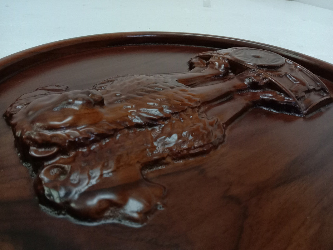 Indian NATIONAL Emblem Wooden Plaque - 3D Engraving - 12 Inches - Ashok STAMBH (5377)