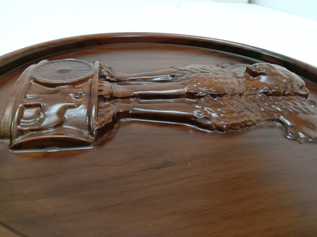 Indian NATIONAL Emblem Wooden Plaque - 3D Engraving - 12 Inches - Ashok STAMBH (5377)