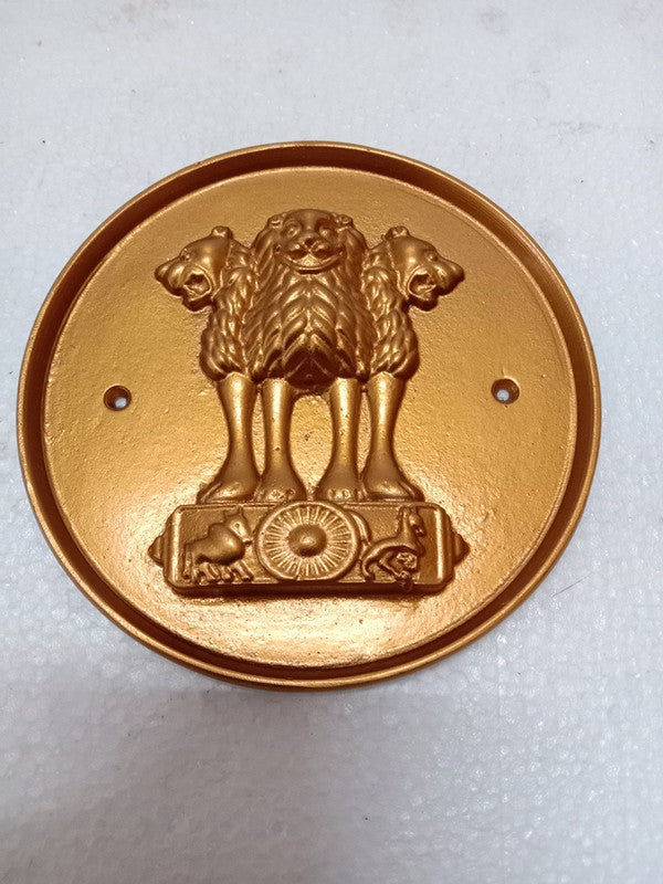 Indian NATIONAL Emblem PLAQUE - Republic of INDIA - Ashok STAMBH 3D (5378)