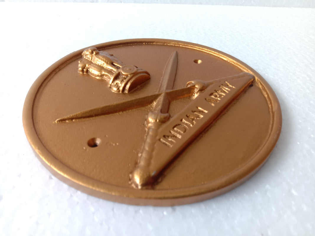 INDIAN ARMY Safe Plaque - 6 Inches -Solid Cast - Crest Badge Wall Décor (5390)